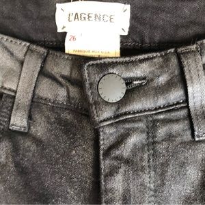 L'Agence Jeans Women's Size 26 Skinny Ankle Shimmer Black
